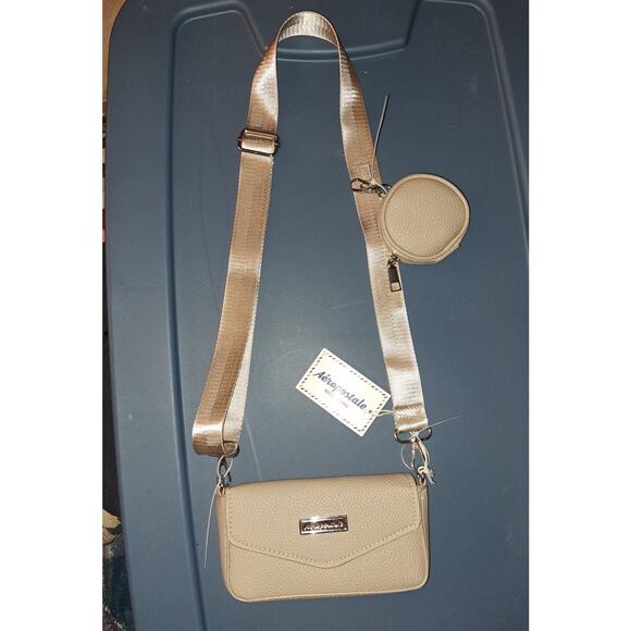 Ladies Taupe Aeropostale Crossbody Bag Purse with Coin Pouch - Picture 5 of 10